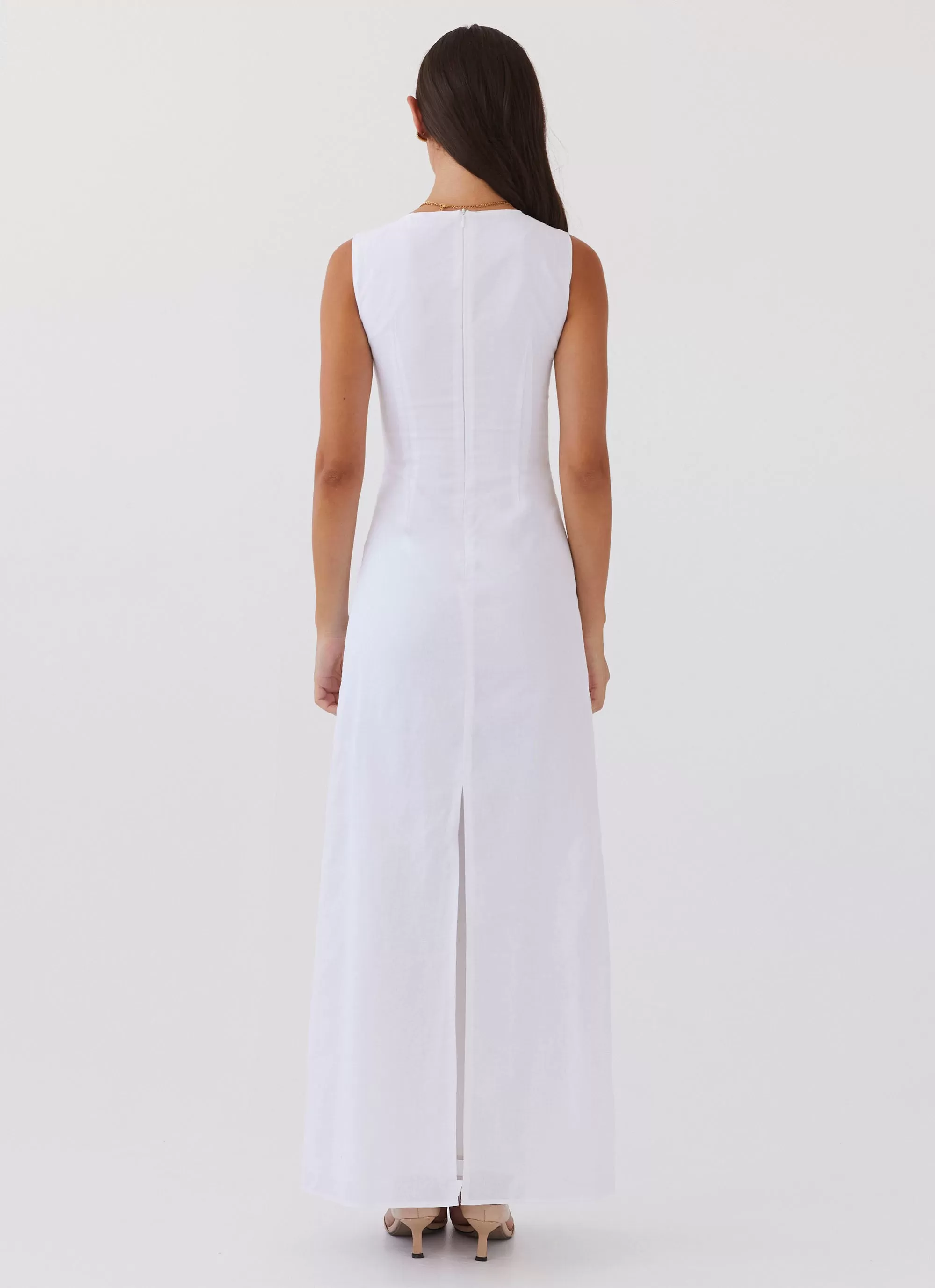 Eloise High Neck Maxi Dress - White