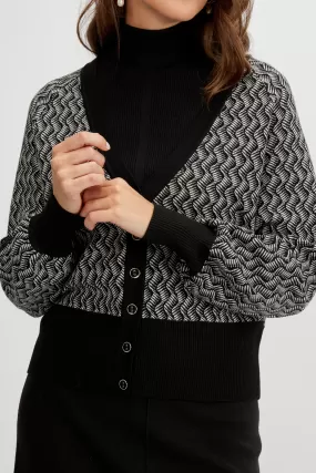 Emproved Cardigan | Black/White