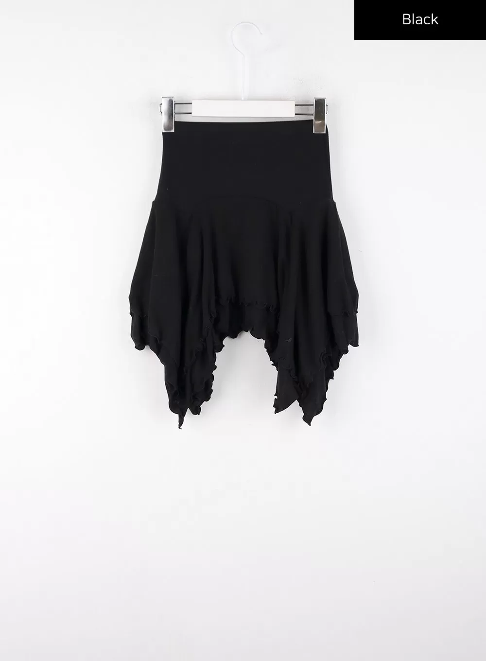 Enchanted Solid Asymmetrical Flowy Mini Skirt CD328