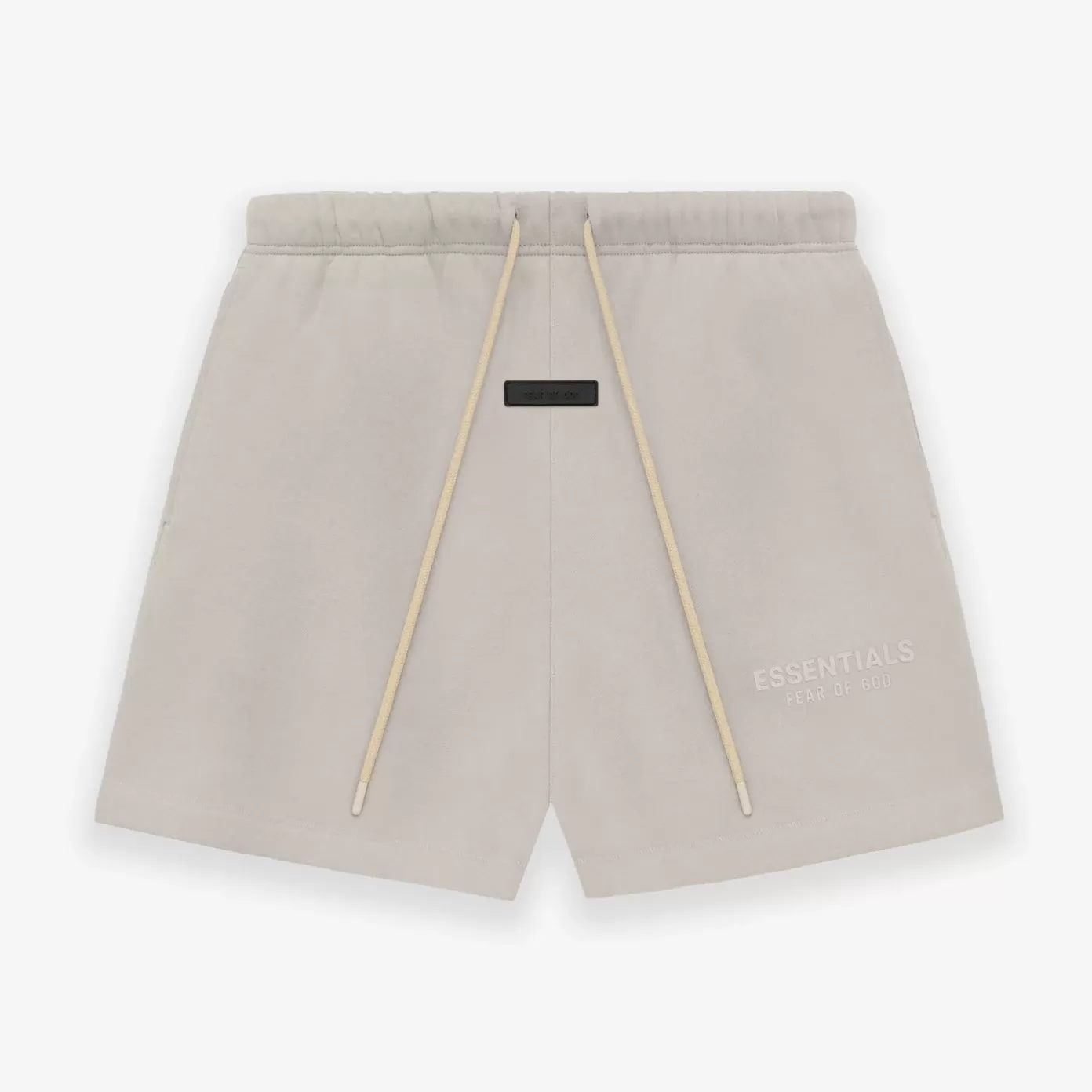 Fear of God Essentials Applique Logo Shorts Silver Cloud