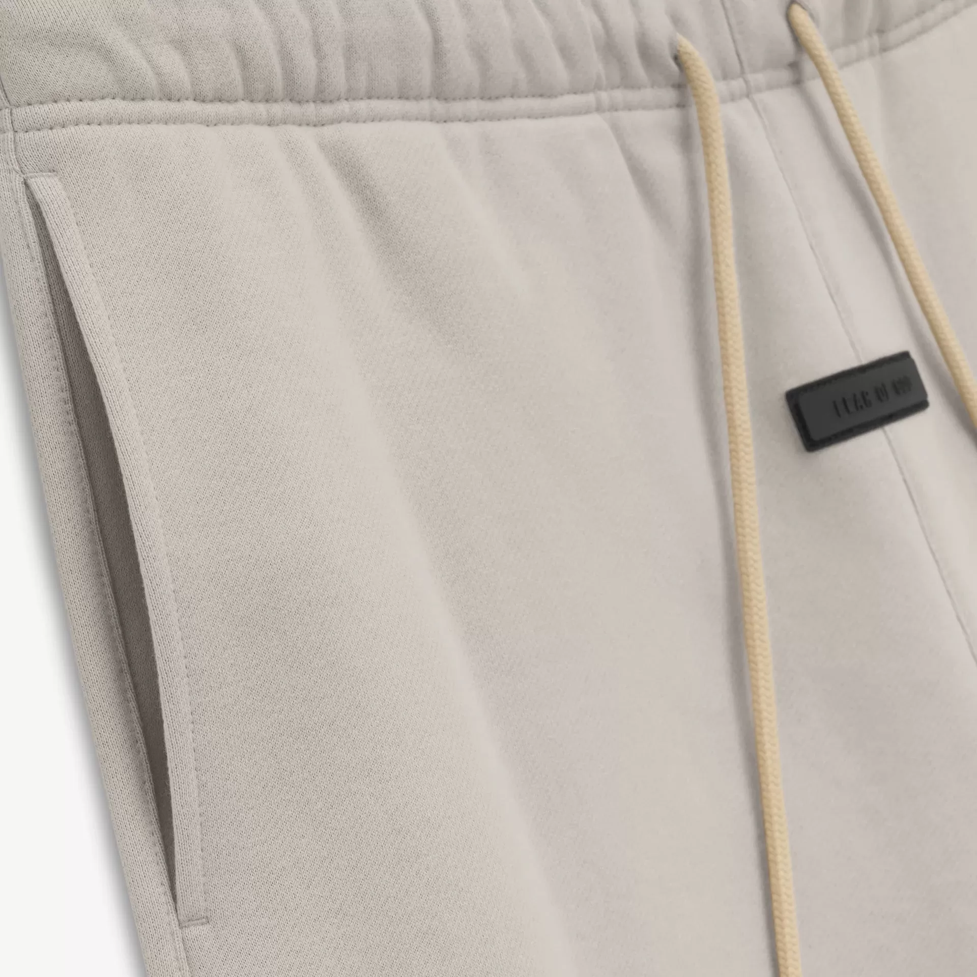 Fear of God Essentials Applique Logo Shorts Silver Cloud