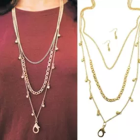 Flash Mob Gold Lanyard Necklace