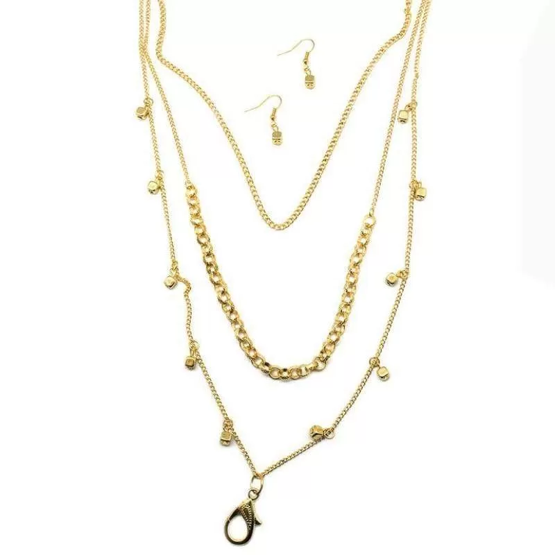 Flash Mob Gold Lanyard Necklace