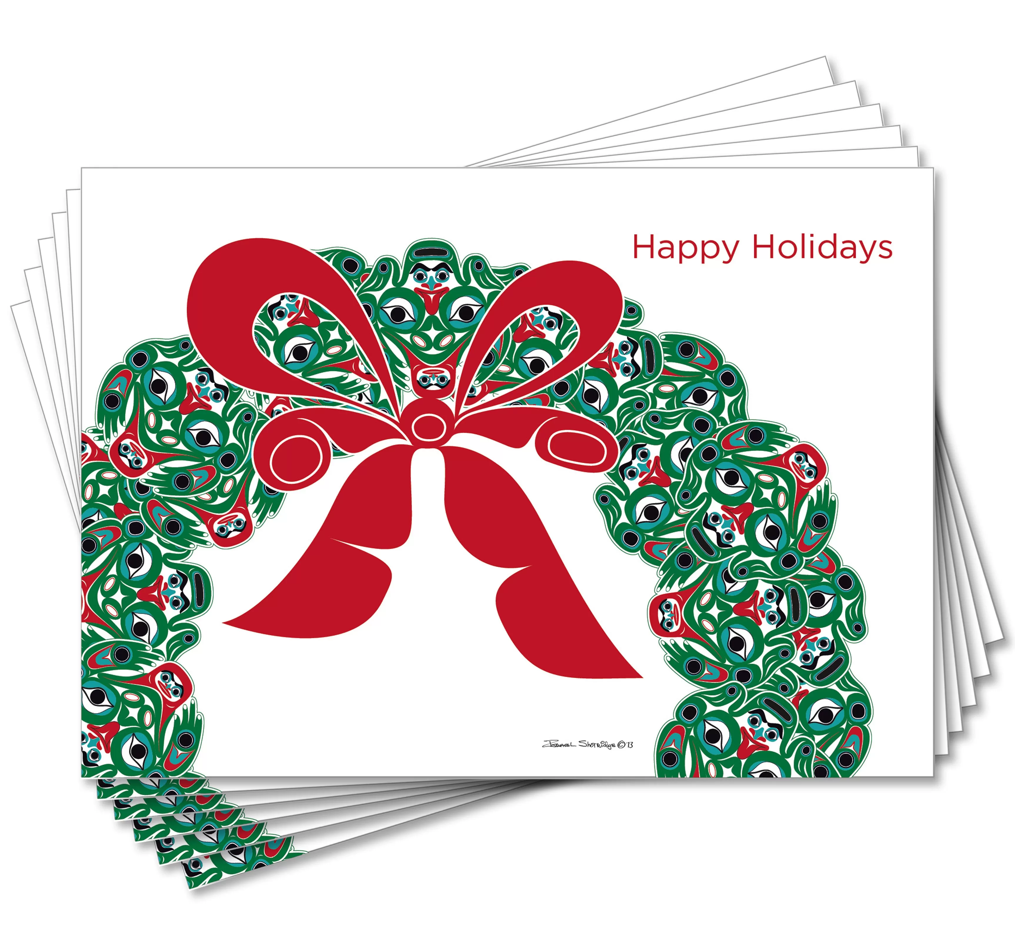 Frog Wreath - Holiday Art Card Set