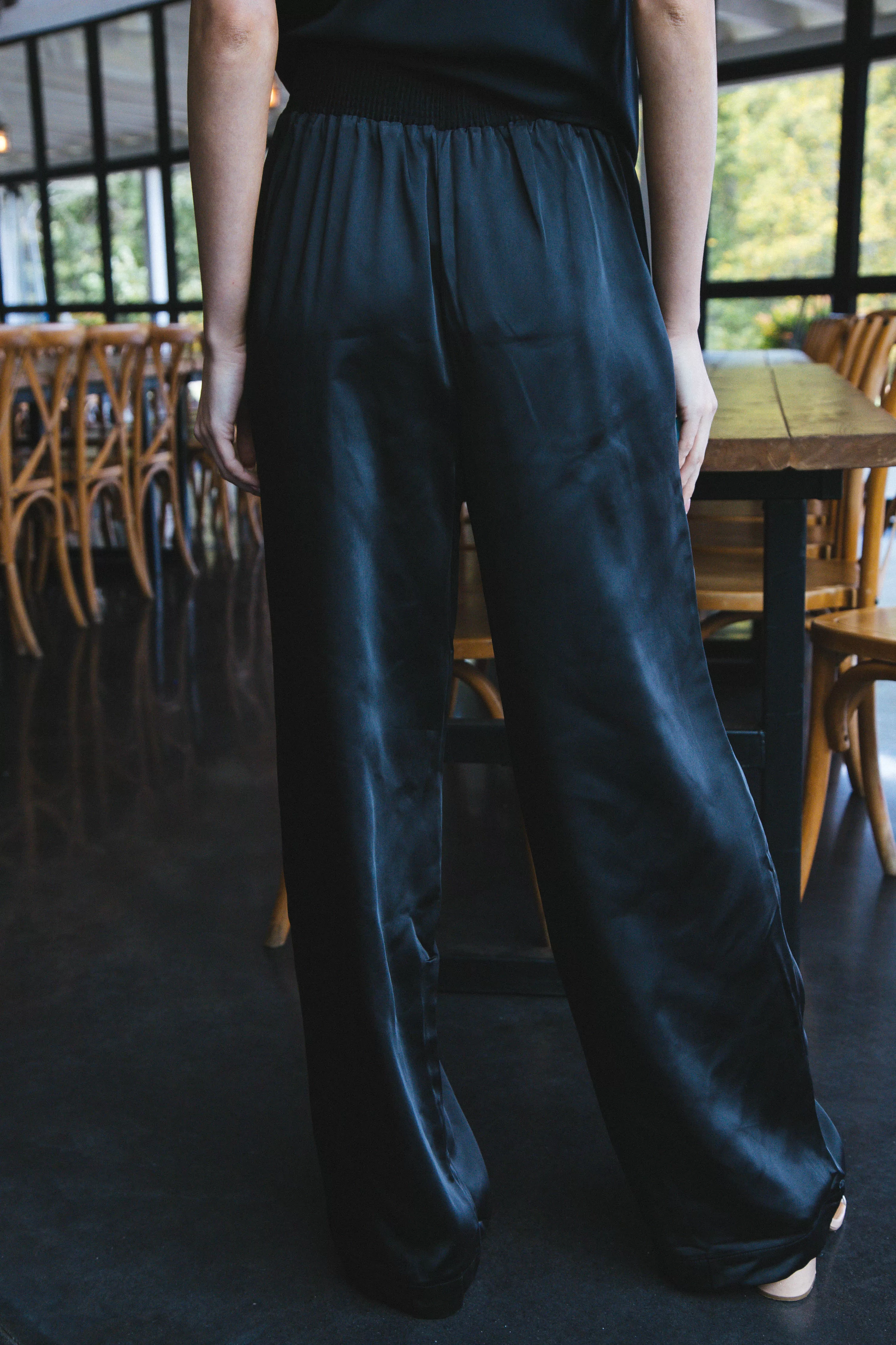 Gabriela Satin Pant, Black | Sanctuary