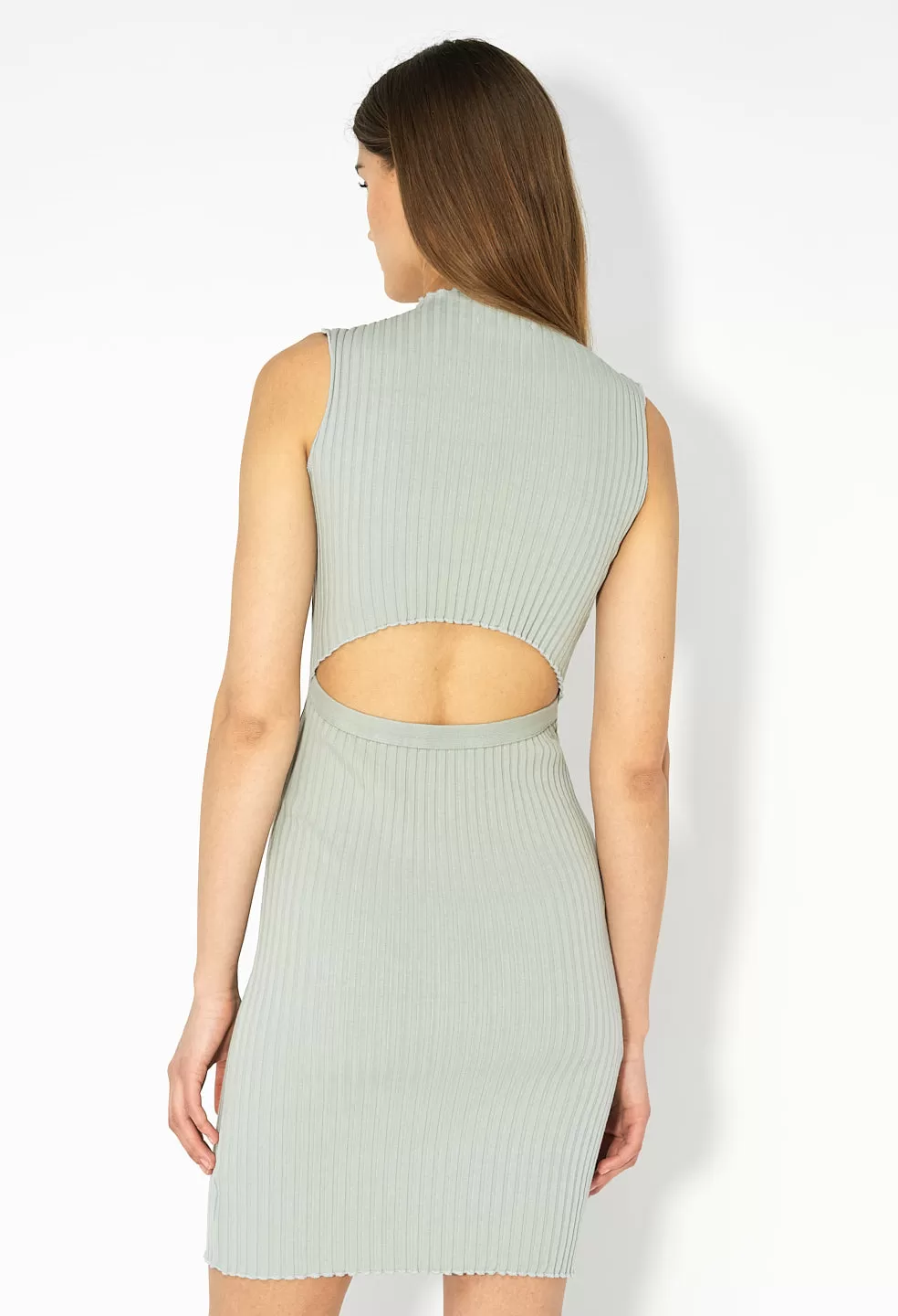 Ginza Rib Mock Mini Dress / Seafoam