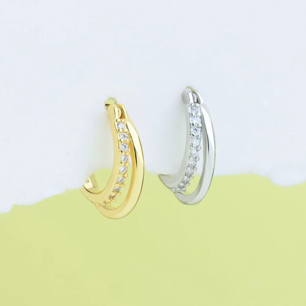 Glitter Double Layer Hoops