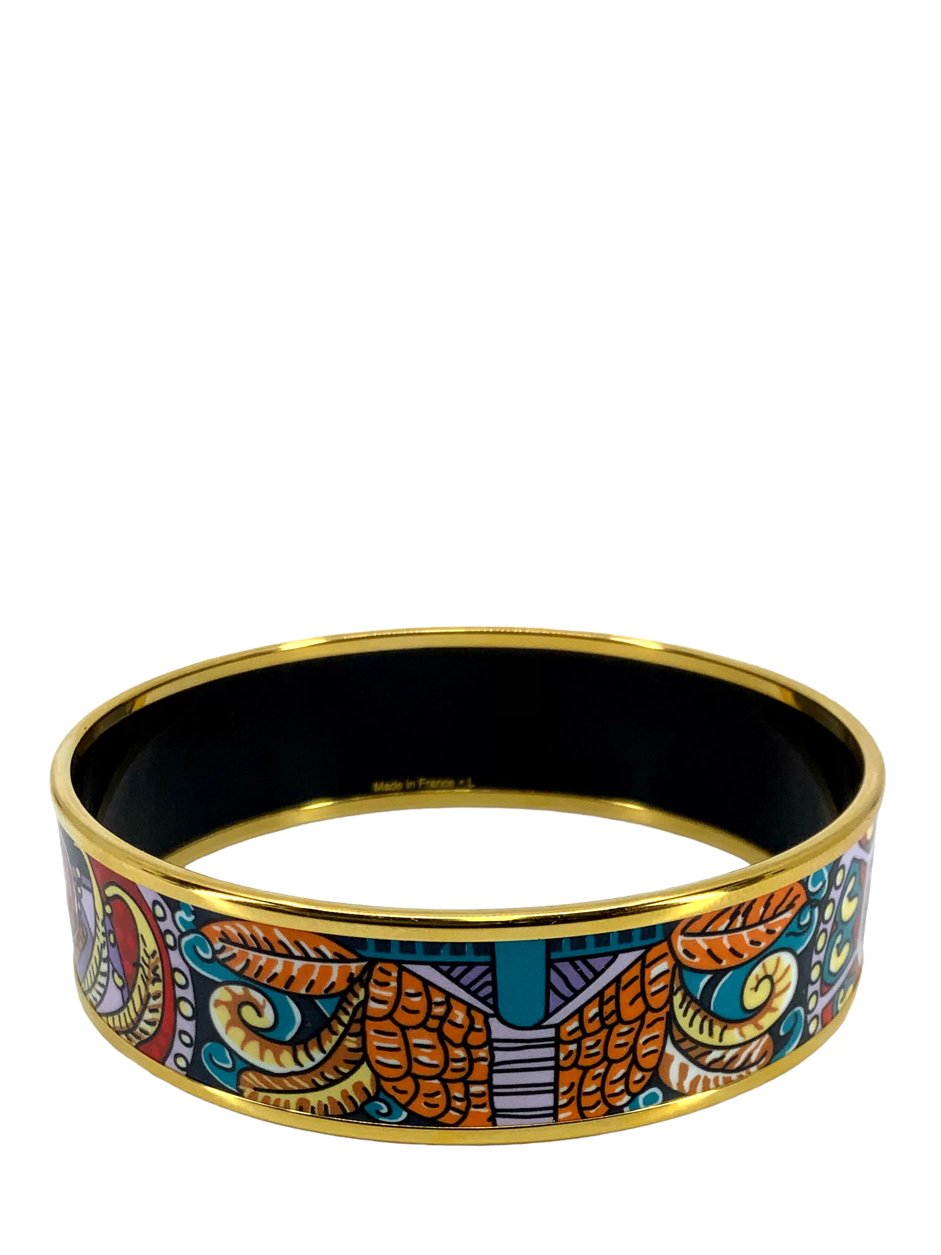 Hermes Printed Enamel Wide Bracelet 70