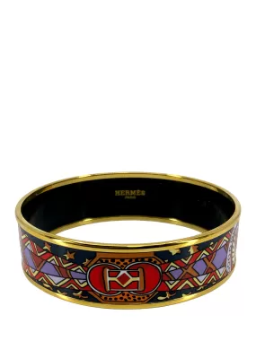 Hermes Printed Enamel Wide Bracelet 70