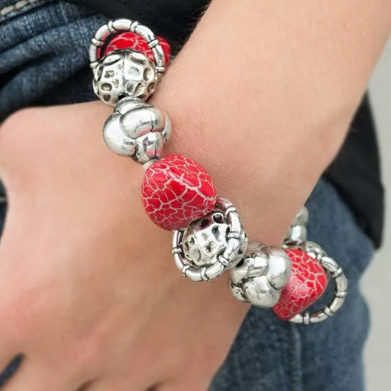 Hot Lava Red Stretchy Bracelet