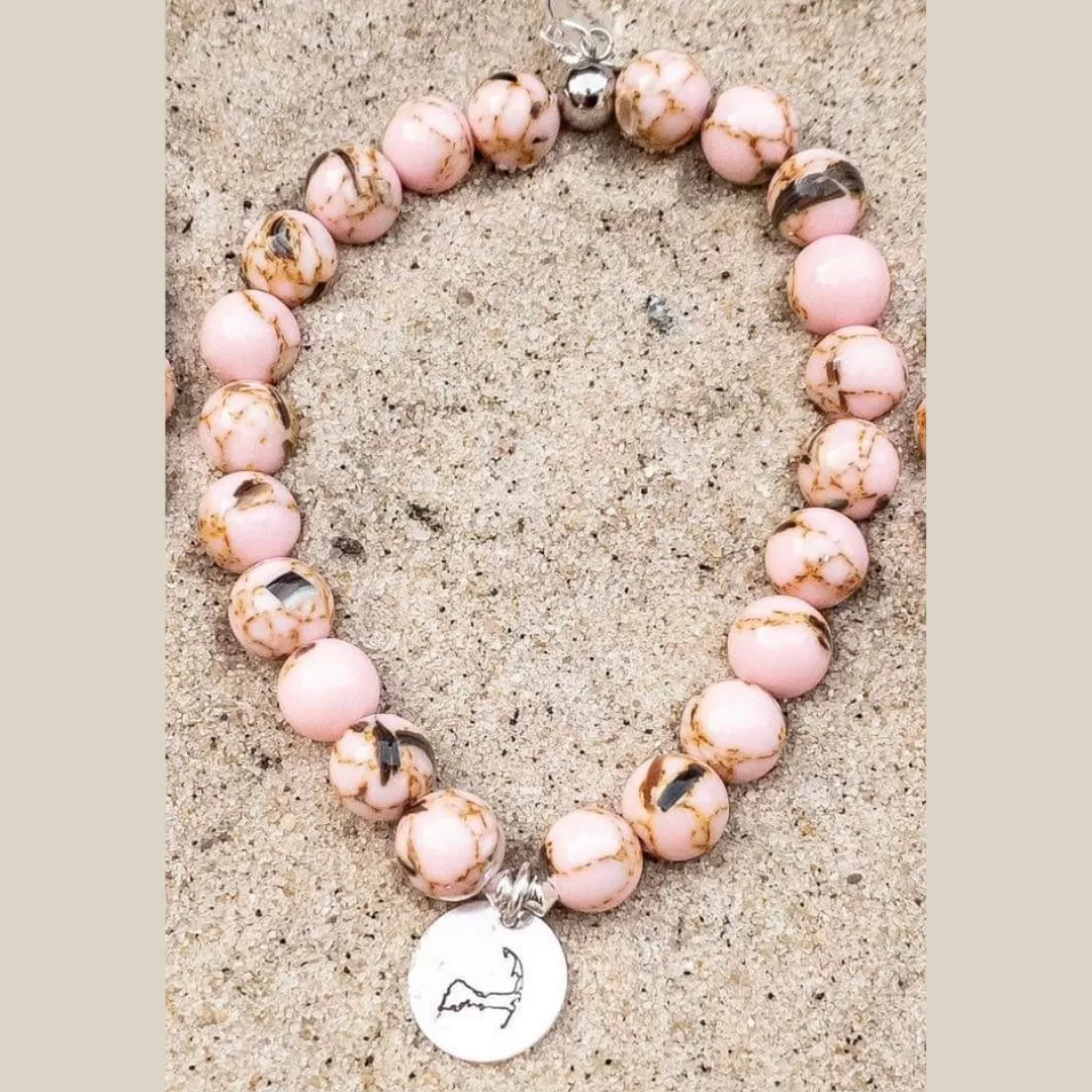 Howlite and Abalone Charm Bracelet