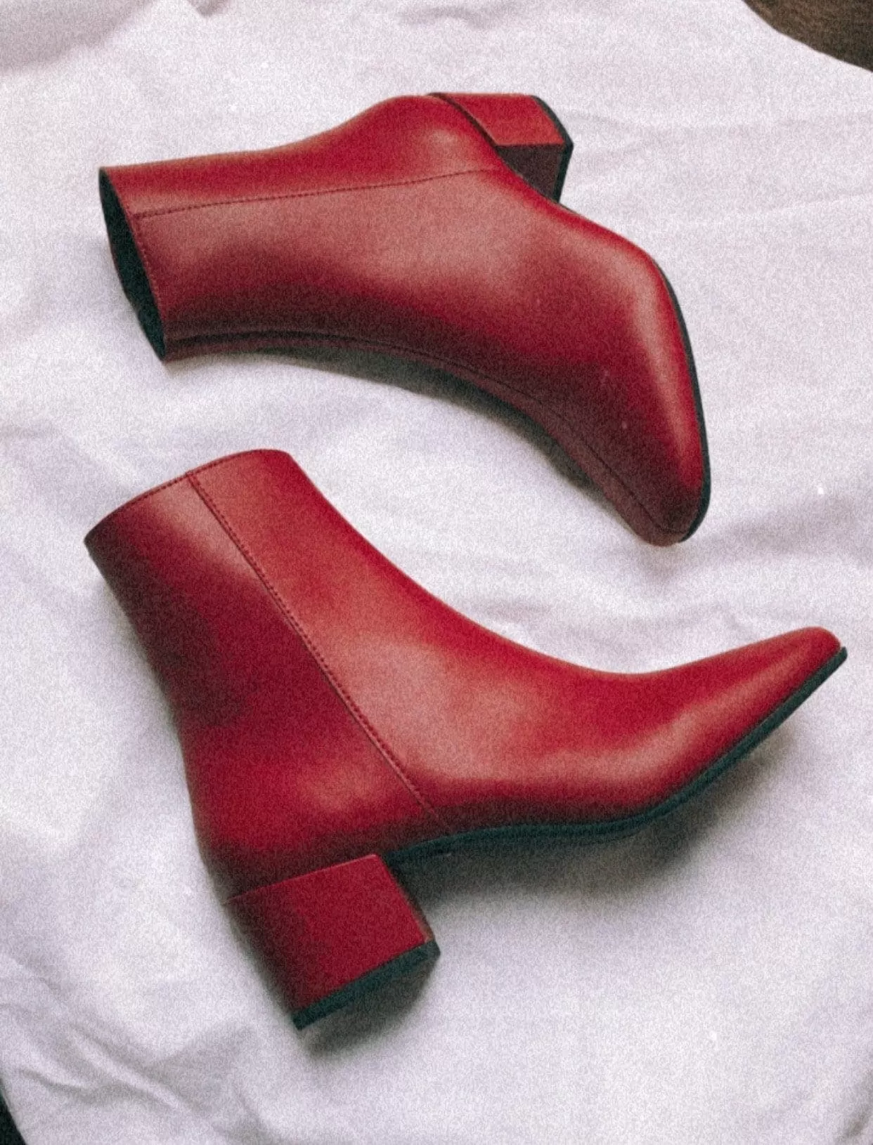 'Jacqui' vegan-leather ankle boot by Zette Shoes - burgundy