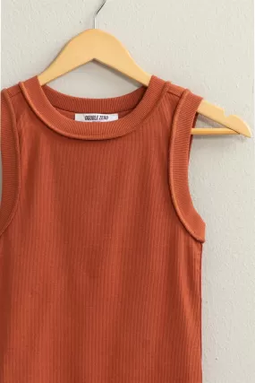 Jr Tank Top Ribbed - Baked Clay