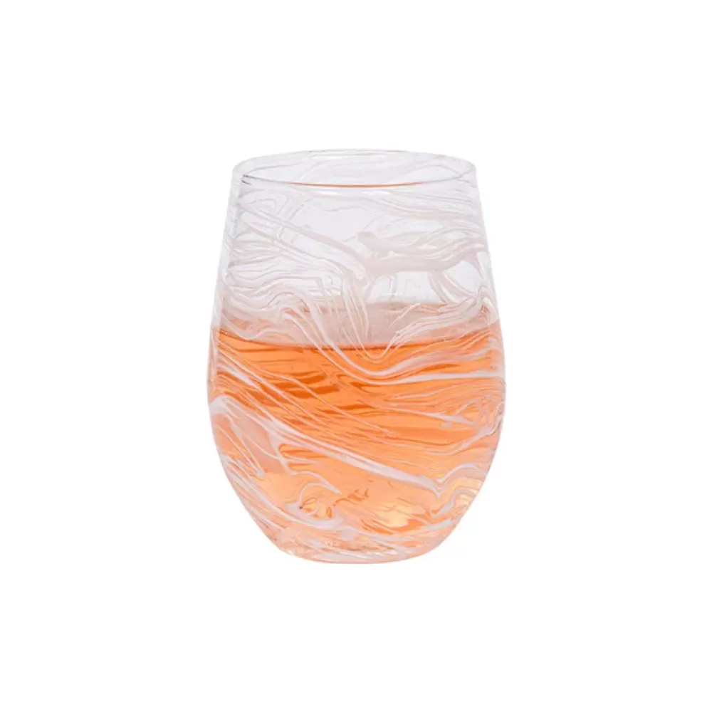 Juliska Puro Marbled Stemless Wine Glass