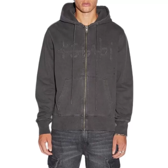 Ksubi Kash Zip Thru Hoodie (Faded Black) MSP24FL001