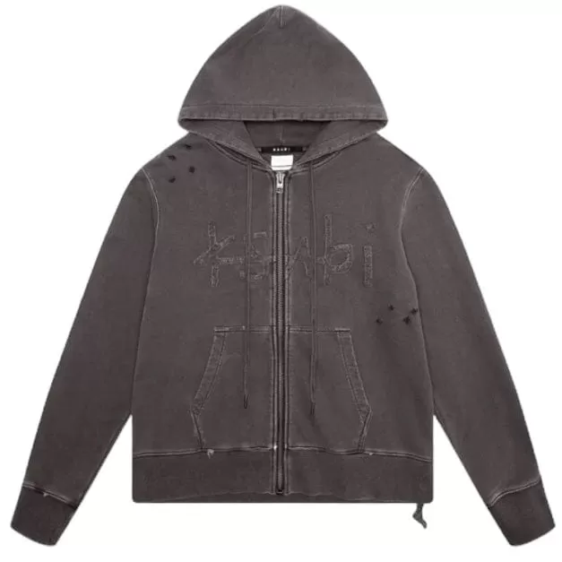 Ksubi Kash Zip Thru Hoodie (Faded Black) MSP24FL001