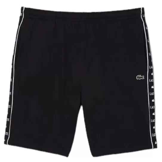 Lacoste Logo Stripe Fleece Shorts (Black) GH7397-51