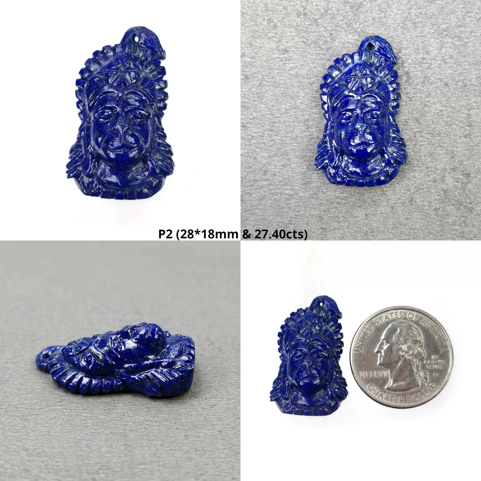 LAPIS LAZULI Gemstone Carving : Natural Untreated Unheated Lapis Hand Carved Lord HANUMAN