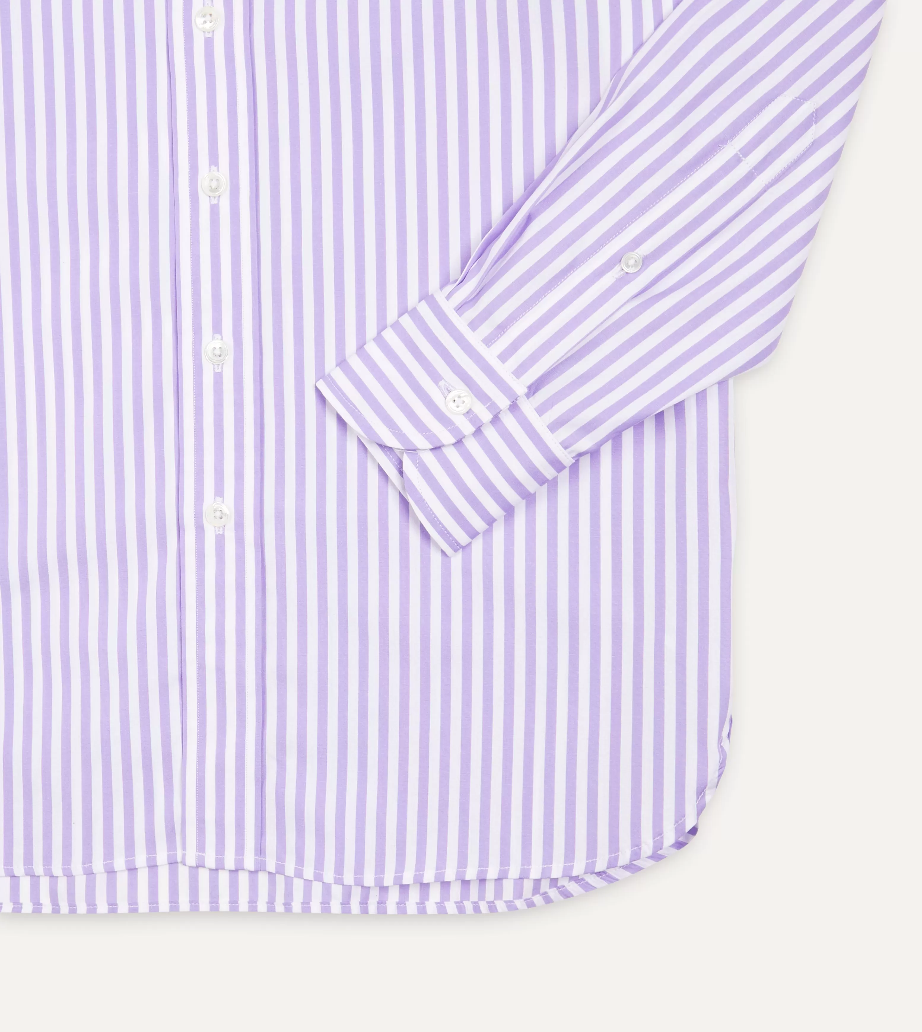 Lilac Bengal Stripe Cotton Poplin Button-Down Shirt