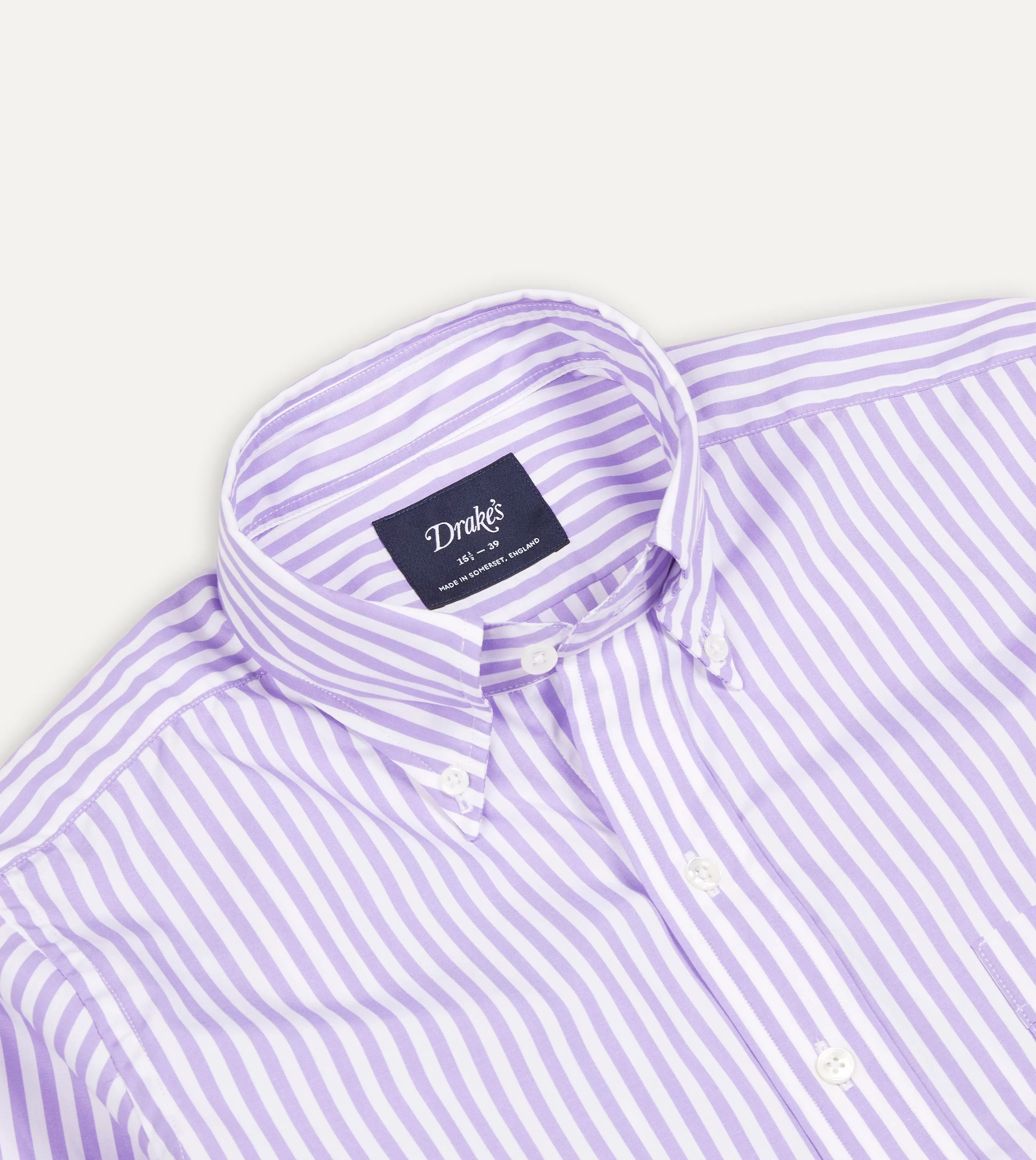 Lilac Bengal Stripe Cotton Poplin Button-Down Shirt