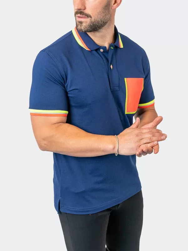 Maceoo Stretch Short-Sleeve Polos | Polo TipMilano Navy