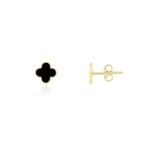 Mini Onyx Clover Stud Earrings