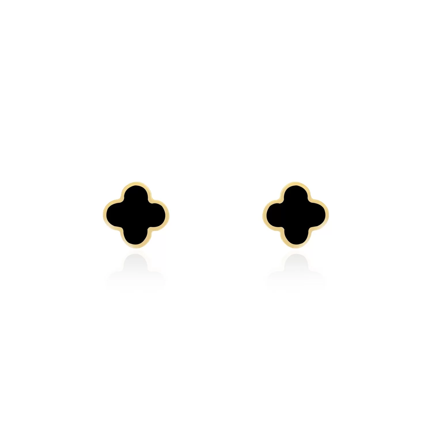 Mini Onyx Clover Stud Earrings