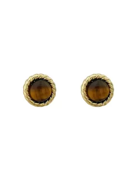 Natural Stone Twist Jewel Stud Earrings