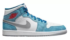 Nike Air Jordan 1 Mid White Blue Red Men's