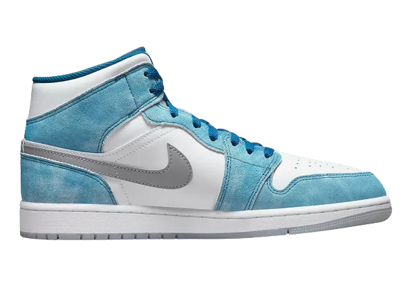 Nike Air Jordan 1 Mid White Blue Red Men's