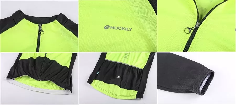 Nuckily Mycycology MH023 Full Sleeves Cycling Jersey - Neon Green