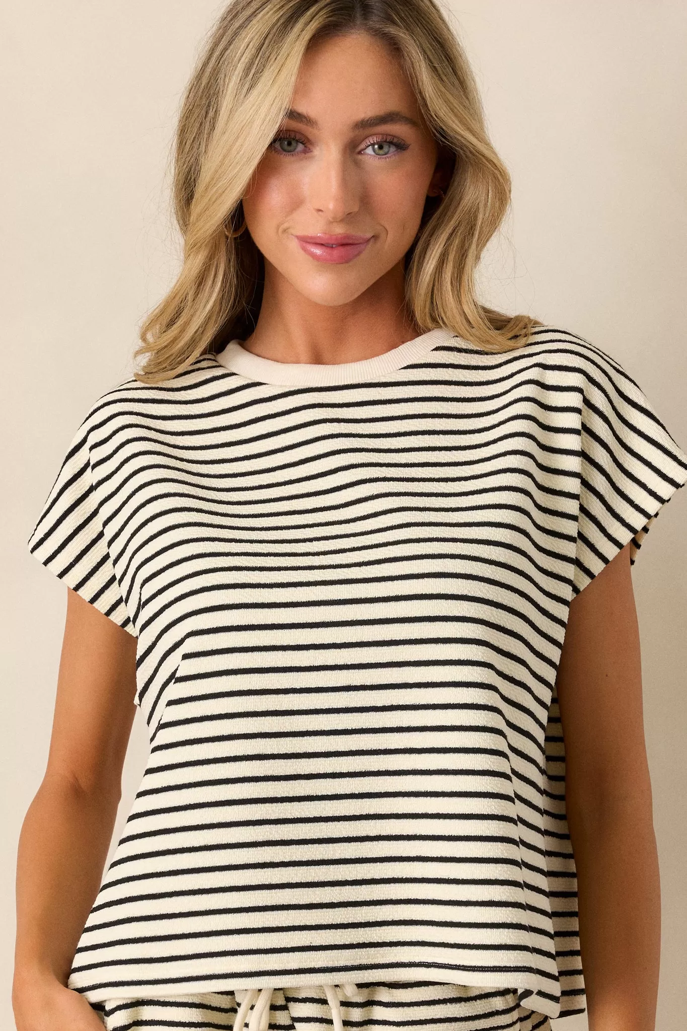 On A Day Ivory Stripe Baggy Tee