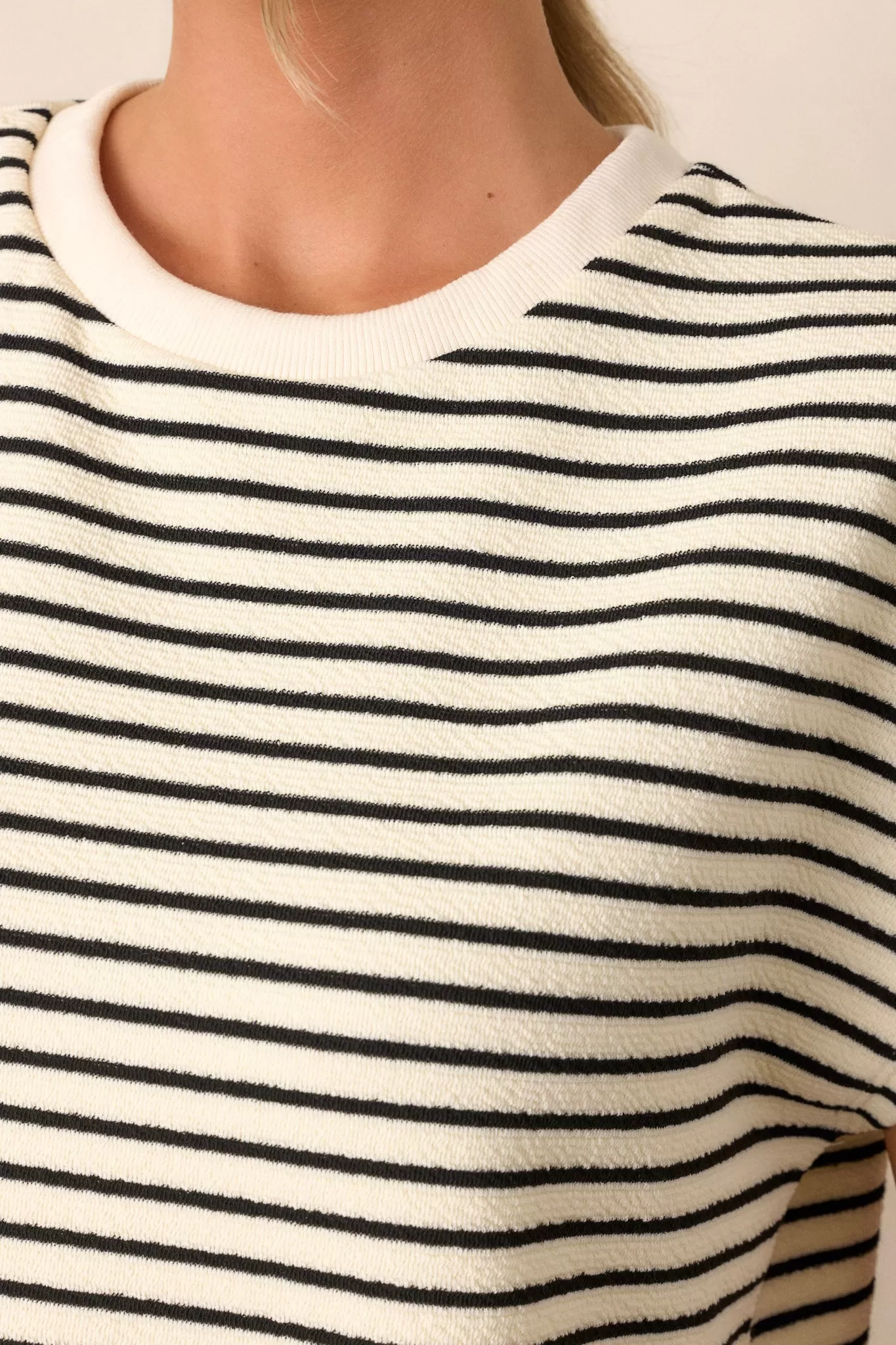 On A Day Ivory Stripe Baggy Tee