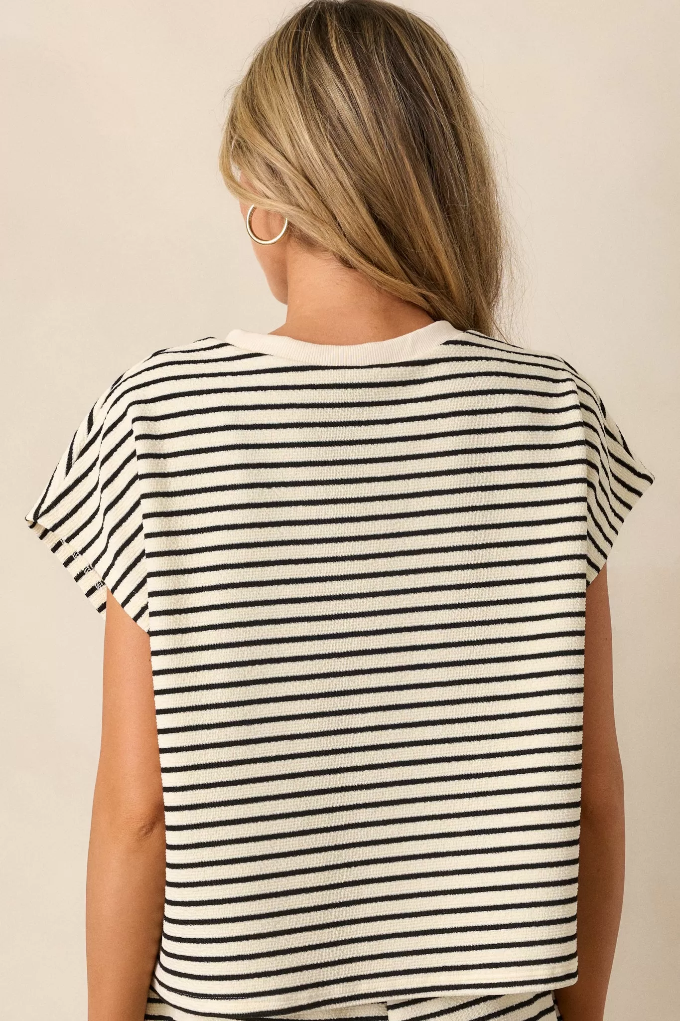 On A Day Ivory Stripe Baggy Tee