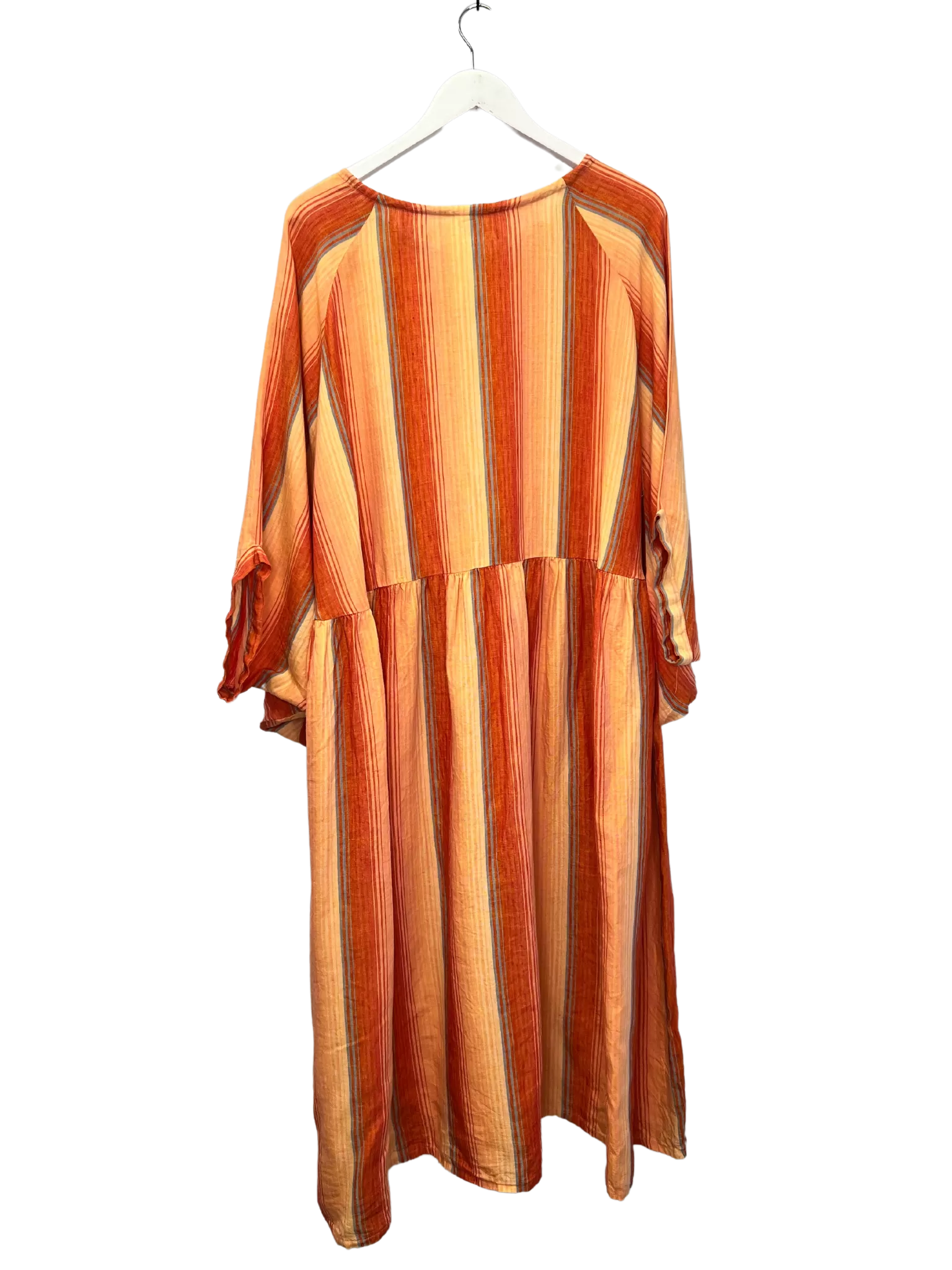 One Size - Penelope Durston Apricot Stripe Harvest Smock Dress