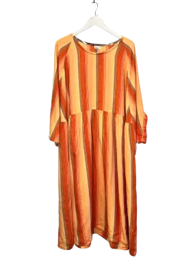 One Size - Penelope Durston Apricot Stripe Harvest Smock Dress