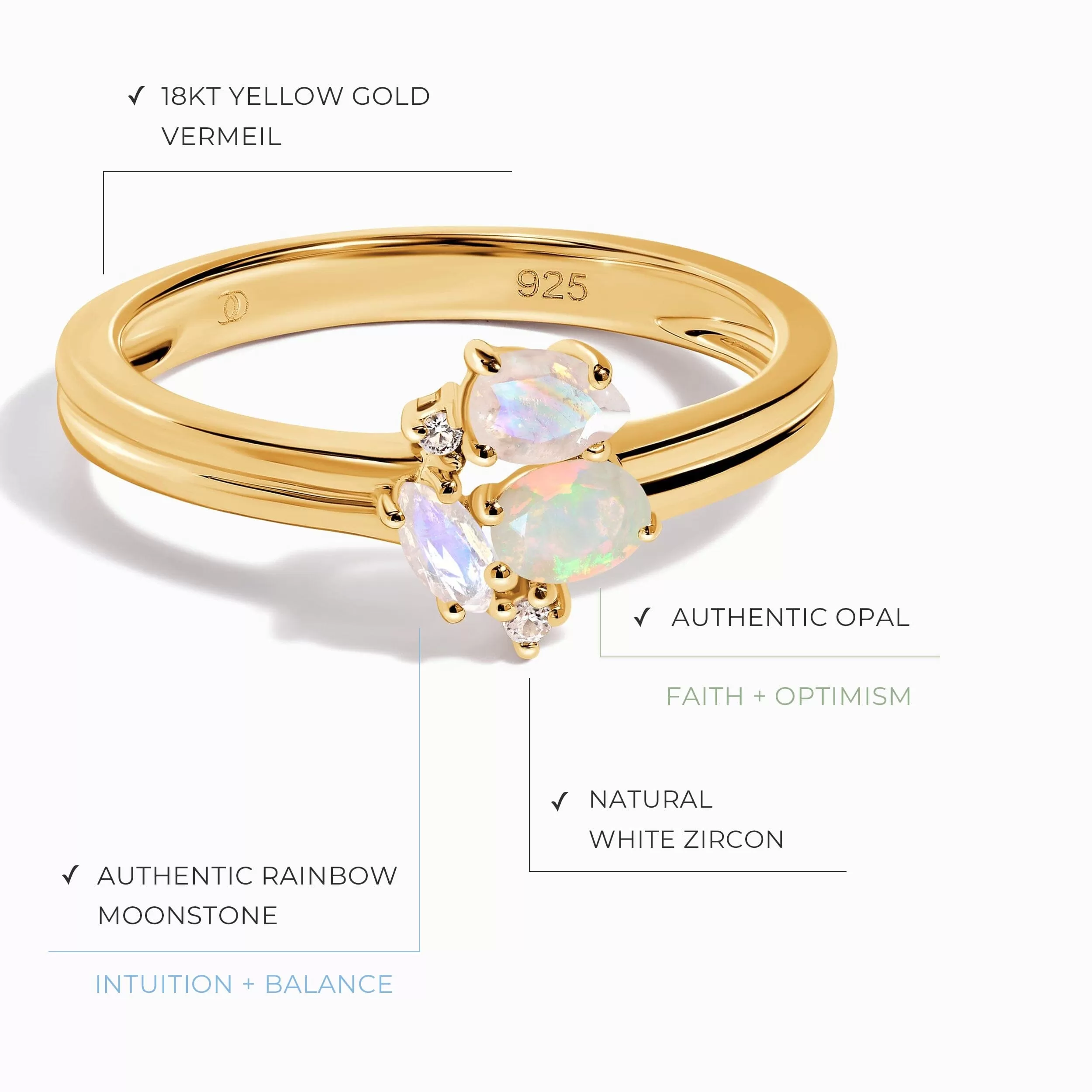 Opal Moonstone Ring - Orion's Fate