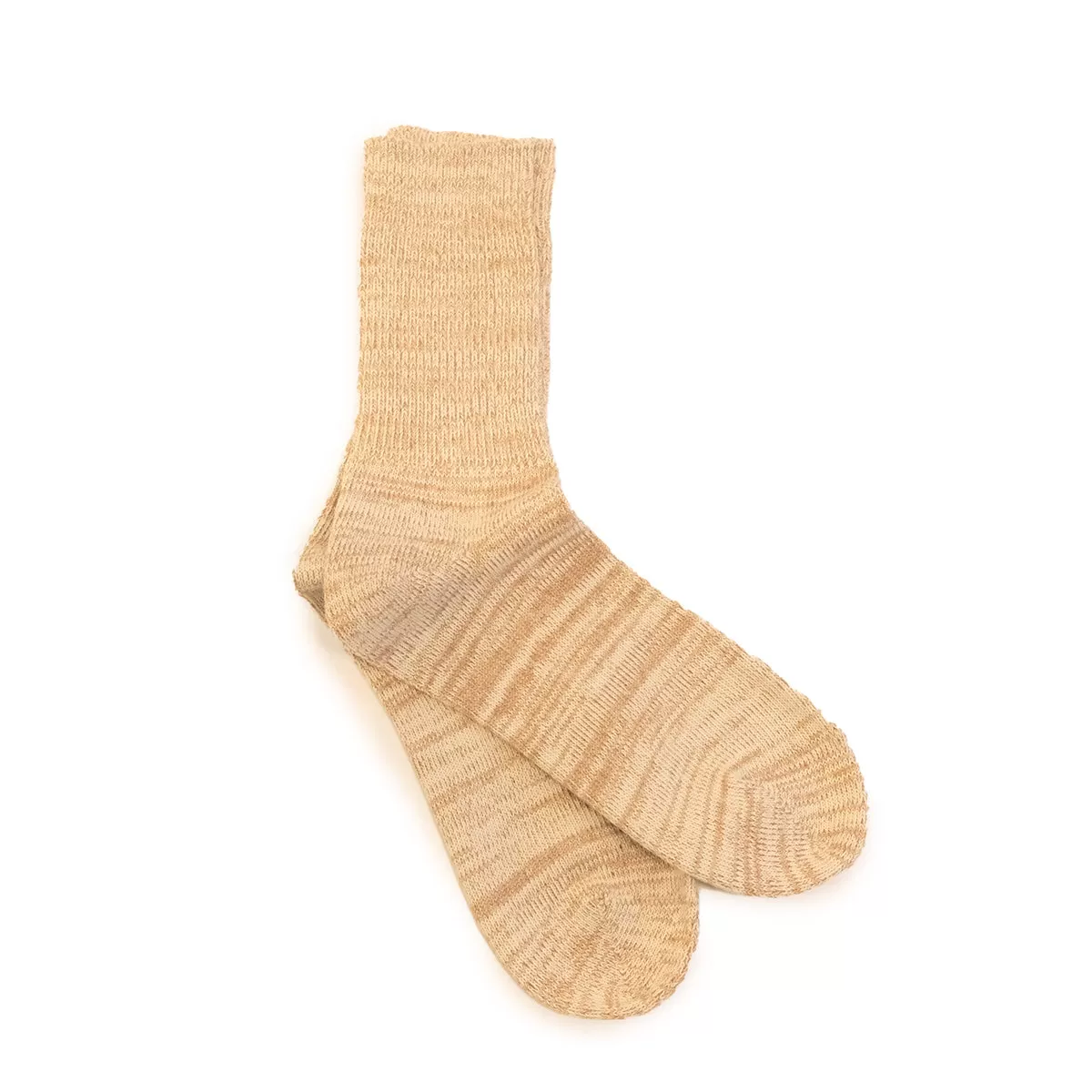 Organic Daily 3-Pack Ribbed Crew Socks - Ecru/Brown