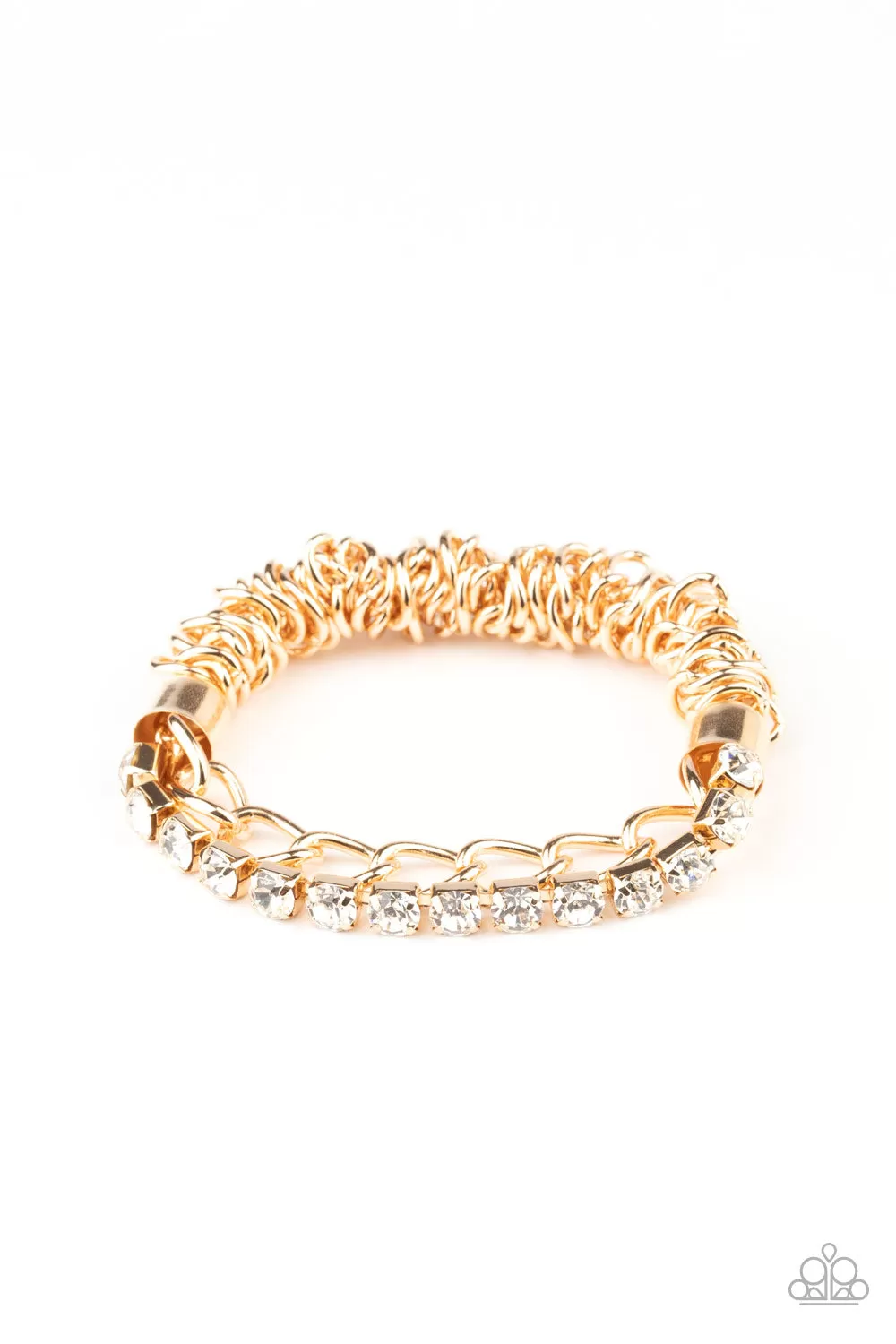 Paparazzi Accessories - Glamour Grid #B319 Peg - Gold Bracelet