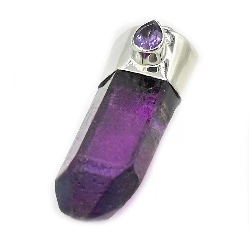 Pink Aura Amethyst Pendant (A)