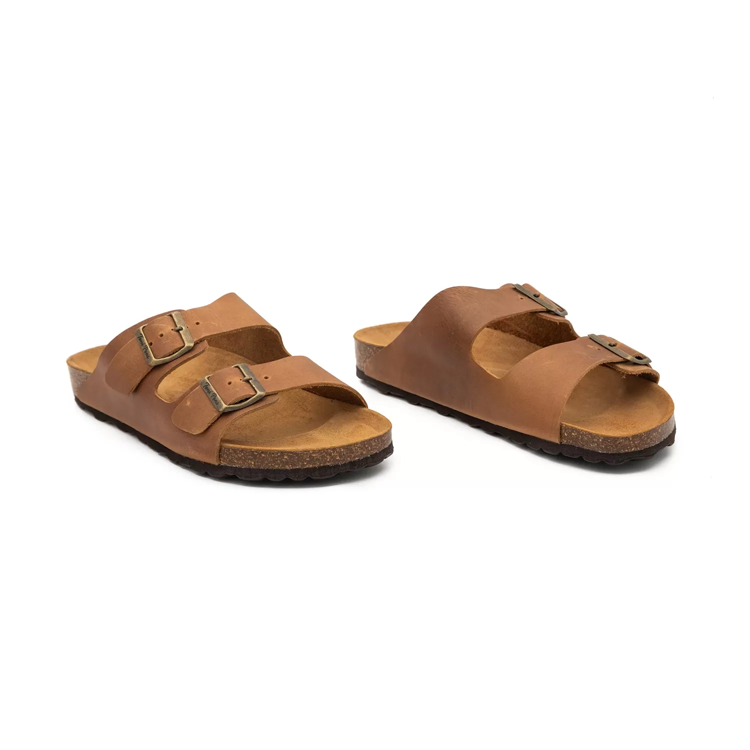 Plain Leather Open Toe Sandals for Men - Ger-PE