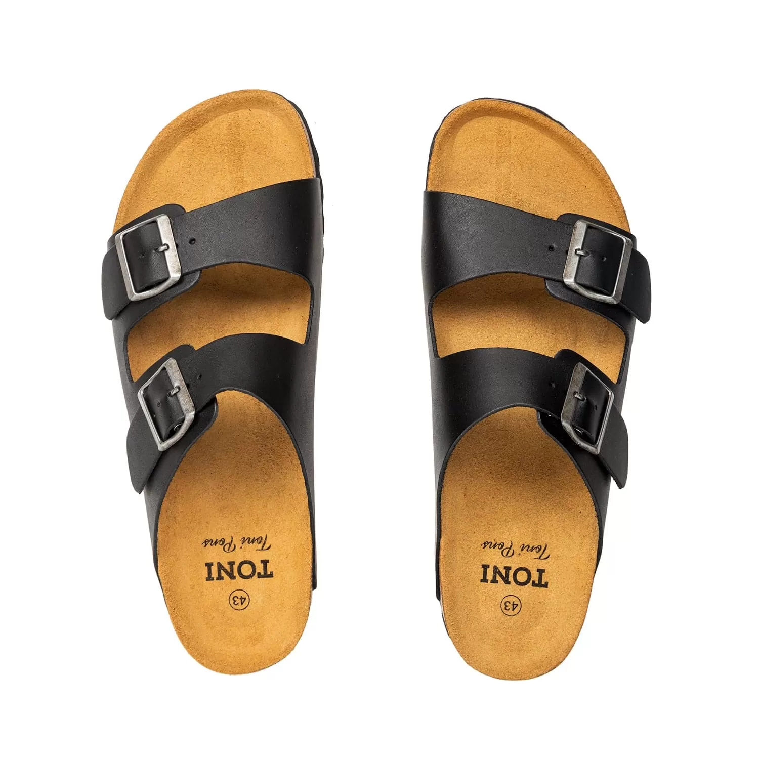 Plain Leather Open Toe Sandals for Men - Ger-VQ