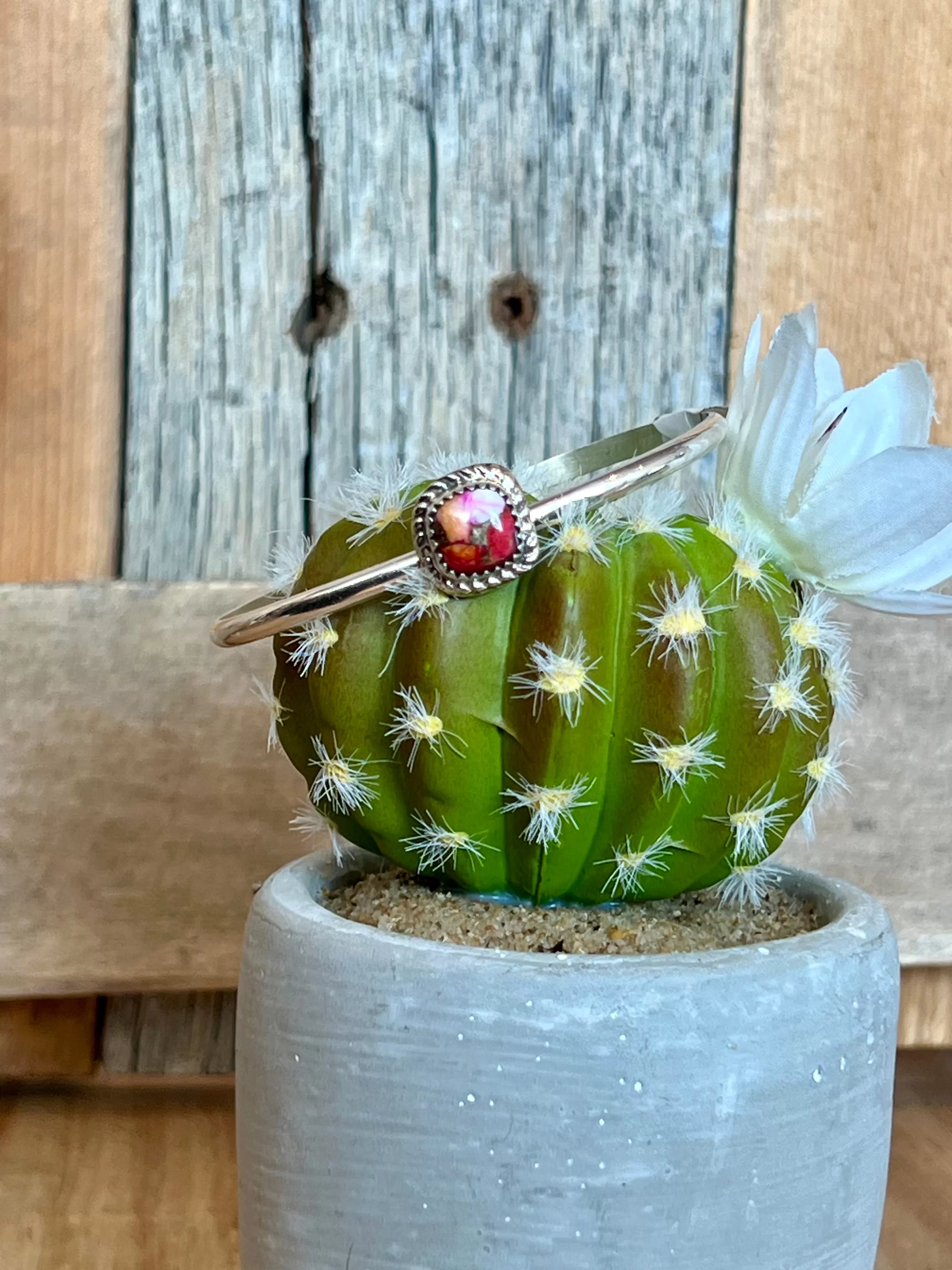 Pretty In Pink Mojave Sterling Silver Cuff