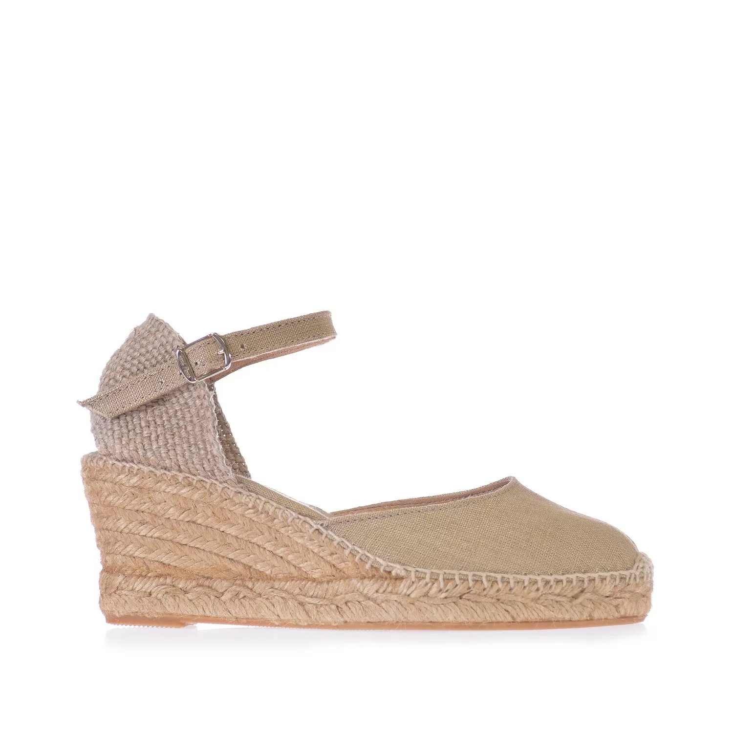 Renewed Basic Closed Toe Linen Wedge Espadrille for Women - Caldes