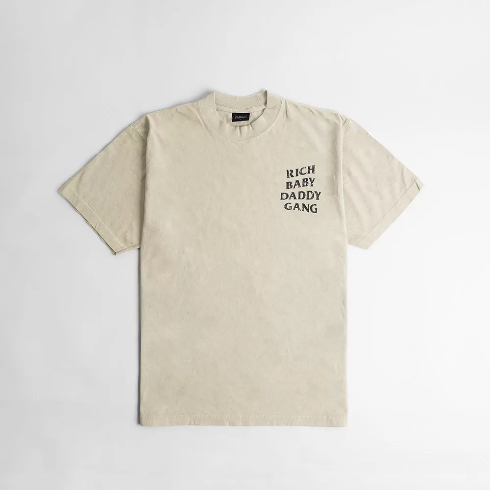 Rich Baby Daddy Gang Oversized T-shirt- Cream