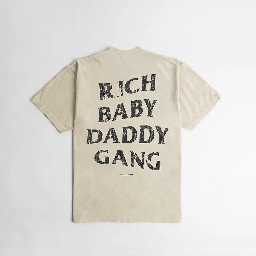 Rich Baby Daddy Gang Oversized T-shirt- Cream