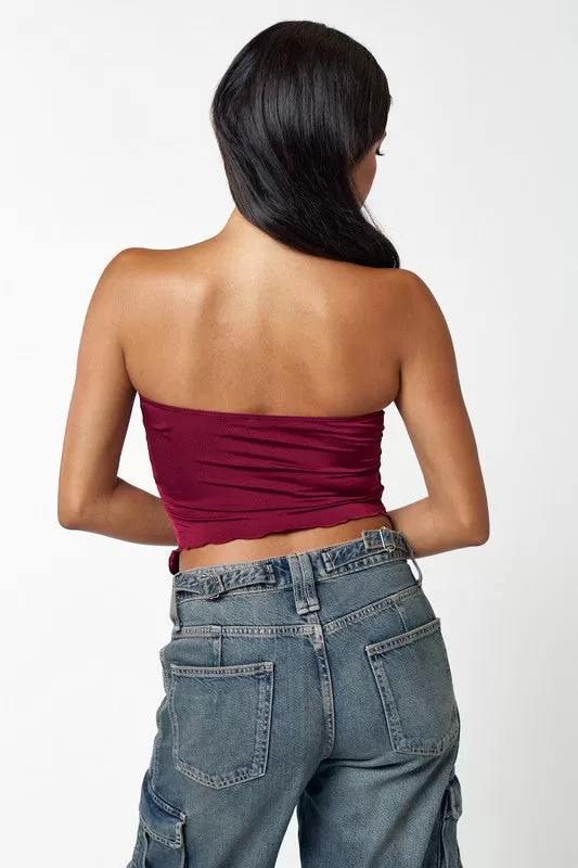 Rosette Flyaway Tube top