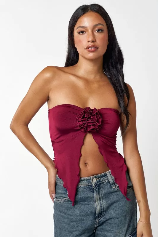 Rosette Flyaway Tube top