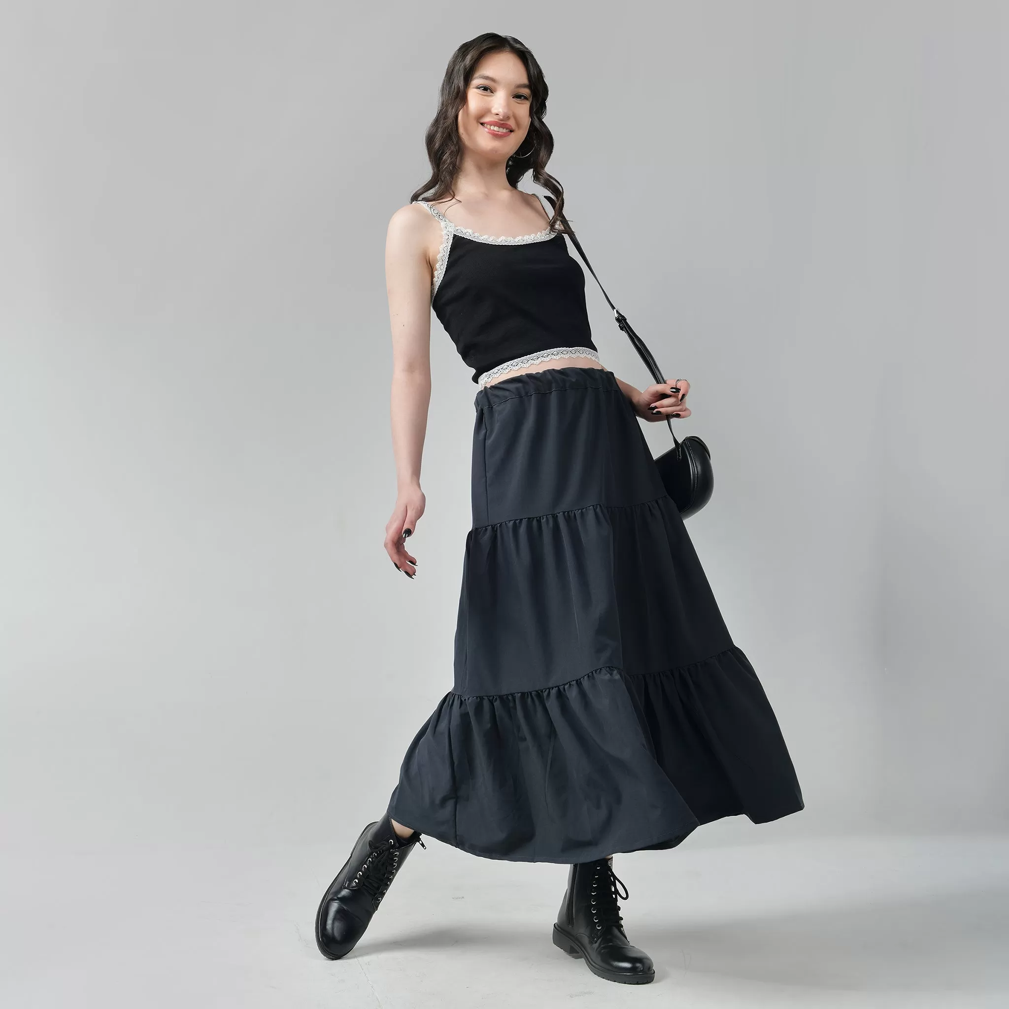 Ruffle Midi Skirt