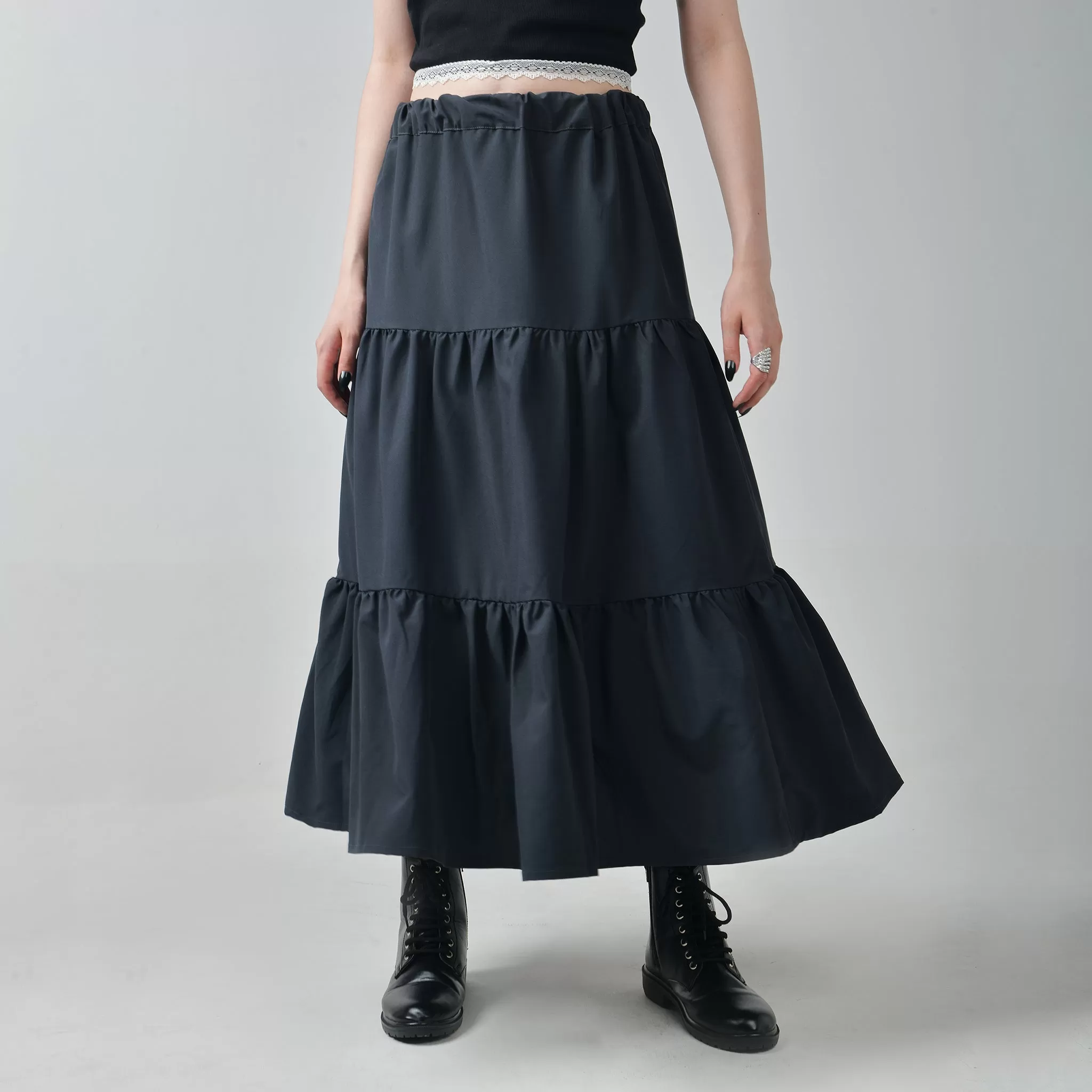 Ruffle Midi Skirt